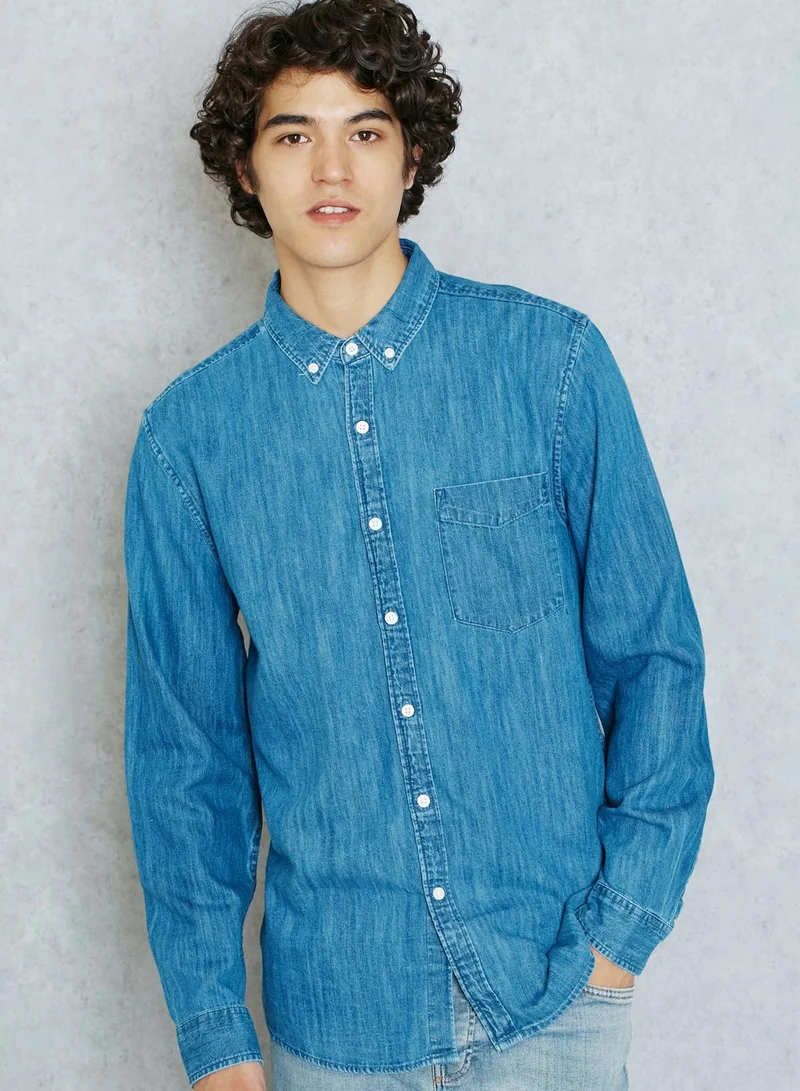TOPMAN Washed Denim Shirt