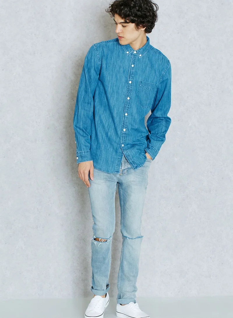 TOPMAN Washed Denim Shirt
