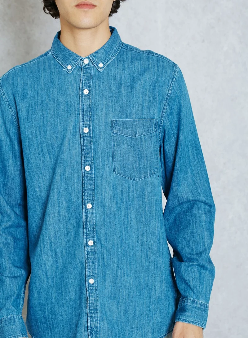 TOPMAN Washed Denim Shirt