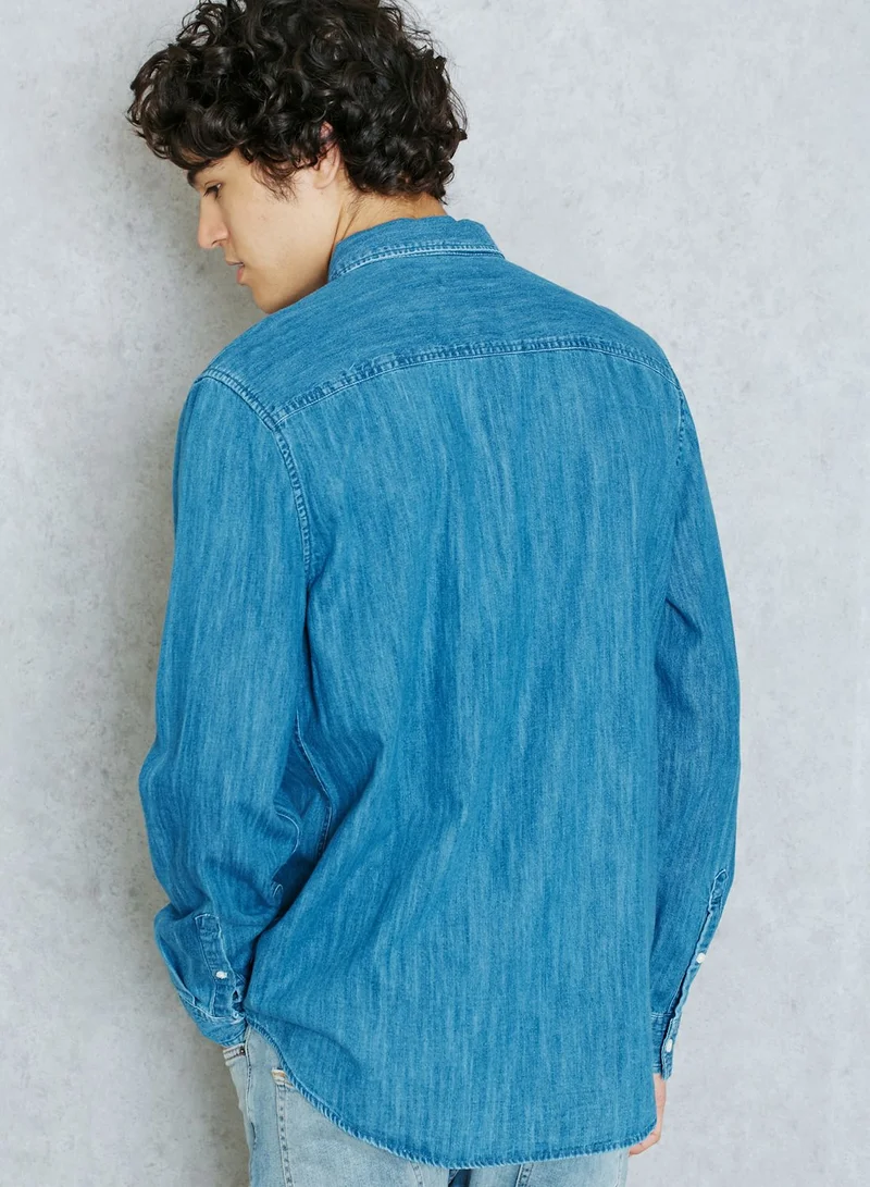 TOPMAN Washed Denim Shirt