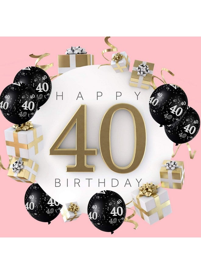 Gejoy 36 Pieces 40Th 50Th 60Th 70Th Birthday Party Latex Balloons Black Number Printed Balloons For Party Decoration Supplies (40Th) - Image 4