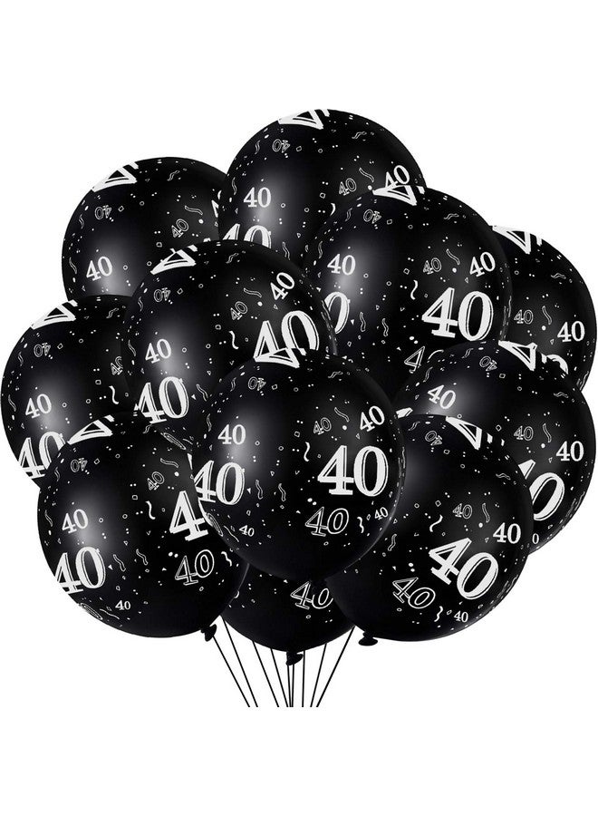 Gejoy 36 Pieces 40Th 50Th 60Th 70Th Birthday Party Latex Balloons Black Number Printed Balloons For Party Decoration Supplies (40Th) - Image 1
