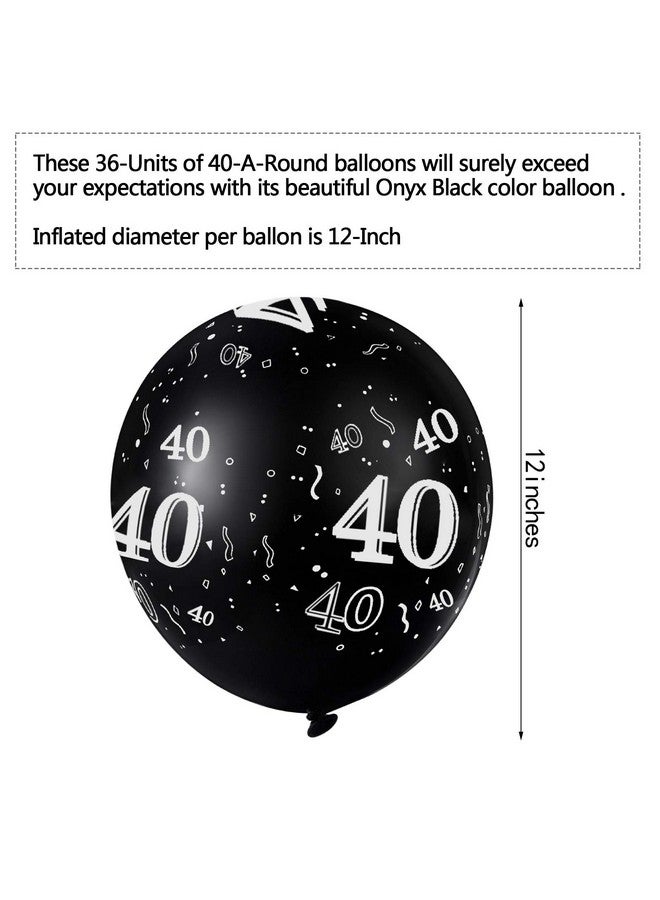 Gejoy 36 Pieces 40Th 50Th 60Th 70Th Birthday Party Latex Balloons Black Number Printed Balloons For Party Decoration Supplies (40Th) - Image 3