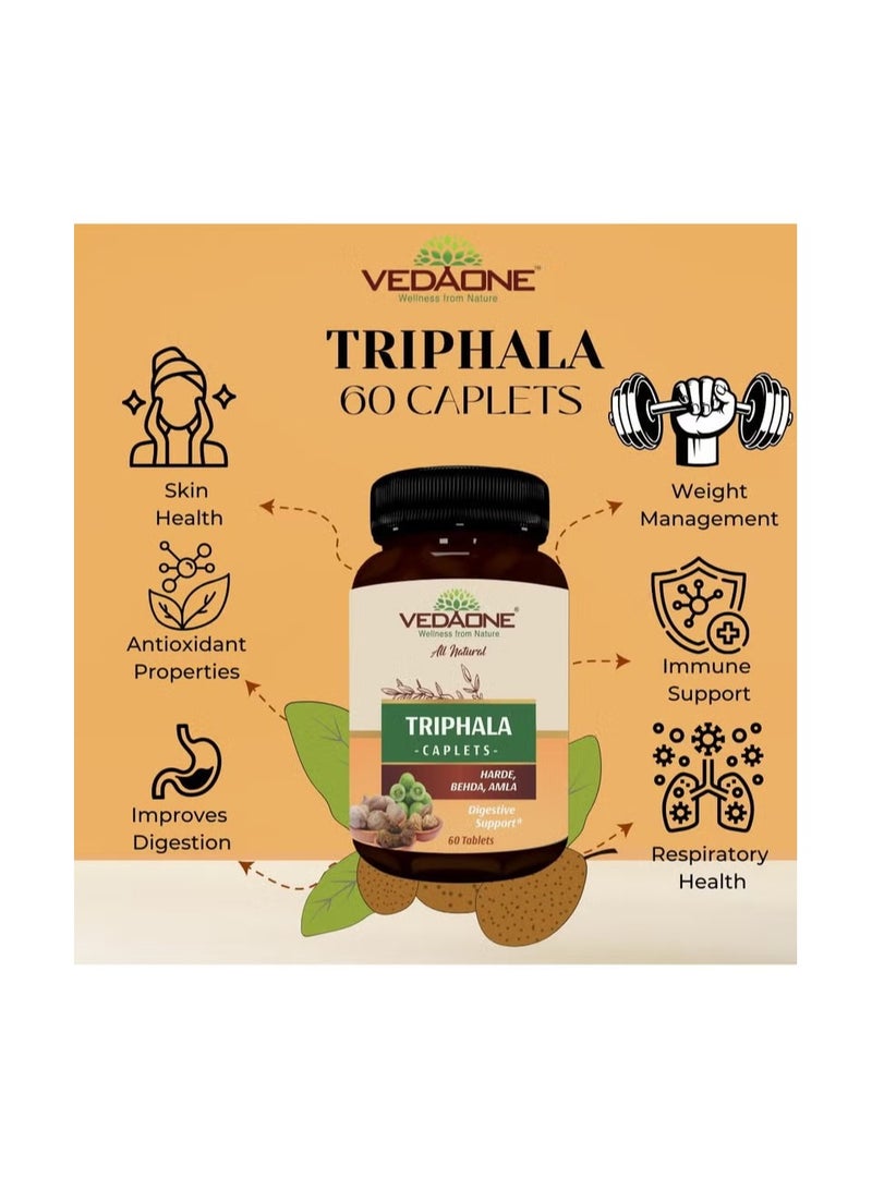 VedaOne Triphala Tablets | Natural Digestive Support with Harde, Behda & Amla | 60 Tablets - Image 3
