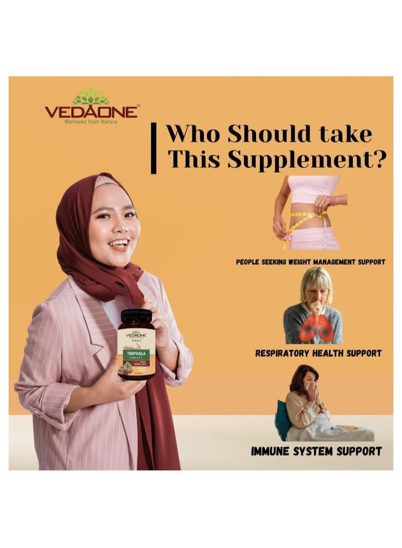 VedaOne Triphala Tablets | Natural Digestive Support with Harde, Behda & Amla | 60 Tablets - Image 4