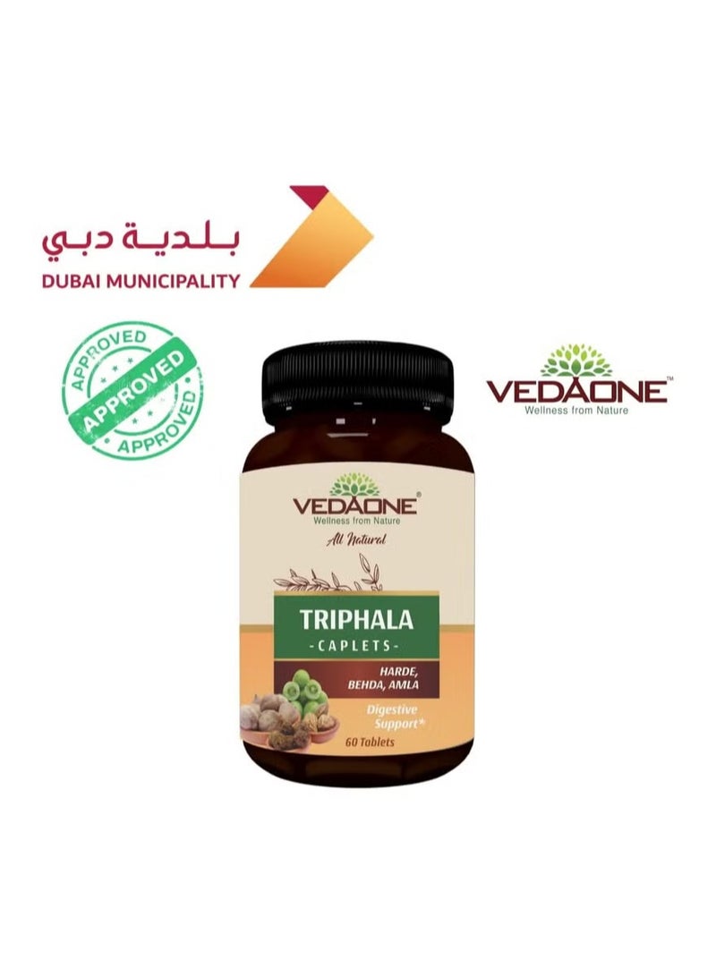 VedaOne Triphala Tablets | Natural Digestive Support with Harde, Behda & Amla | 60 Tablets - Image 2
