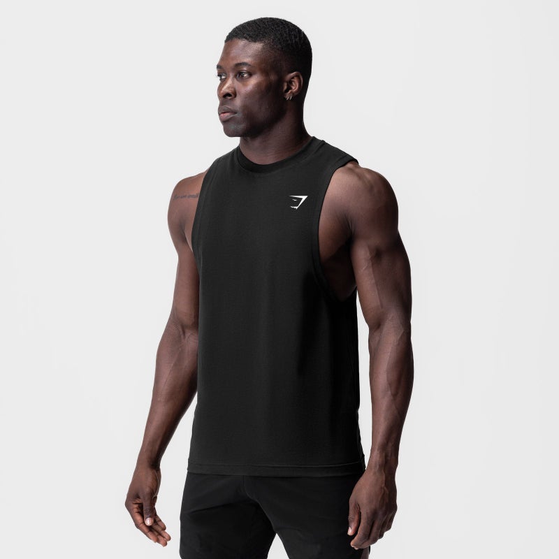 سترة رياضية للرجال من GYM - مقاس عضلي، أكمام واسعة، رقبة مستديرة، بدون أكمام، طباعة عصرية