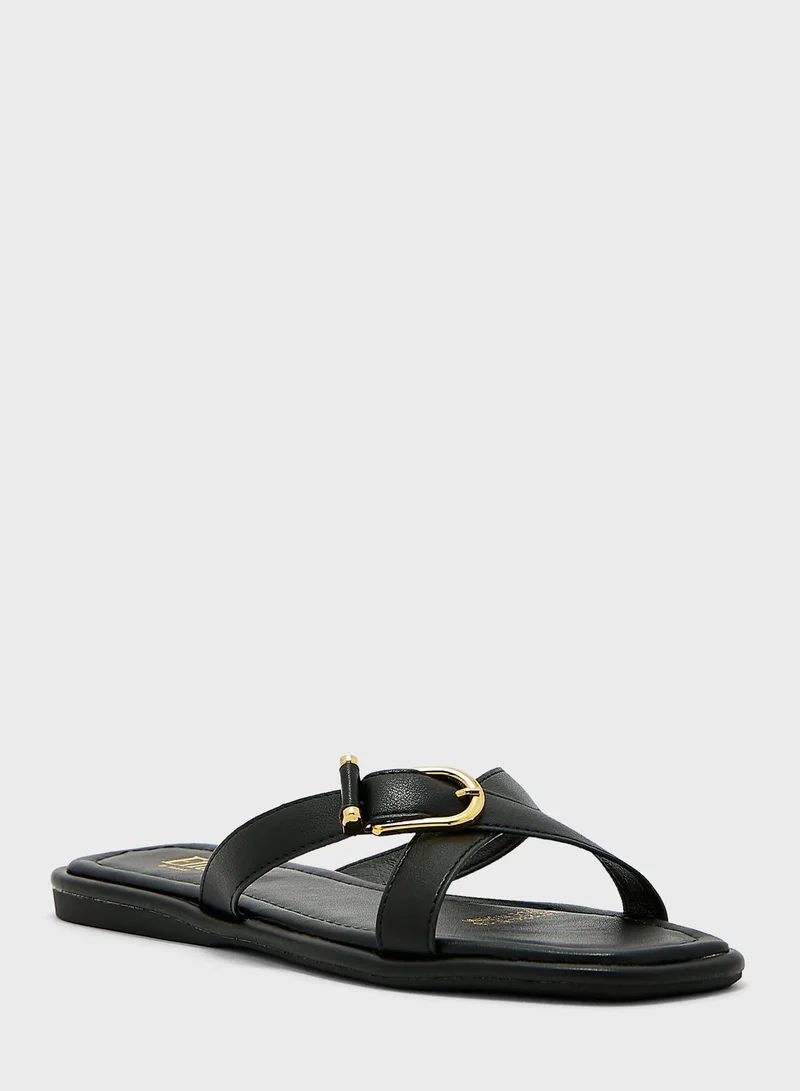 ELLA Crossover Strap Flat Sandals