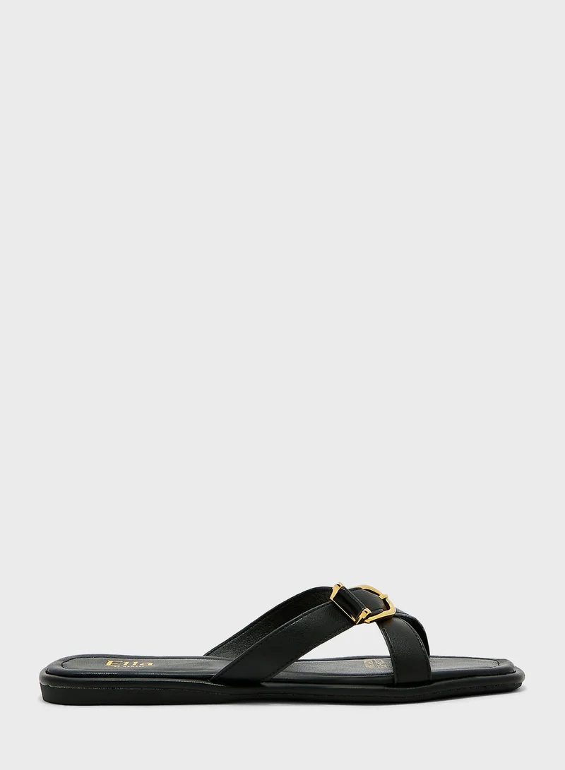 ELLA Crossover Strap Flat Sandals