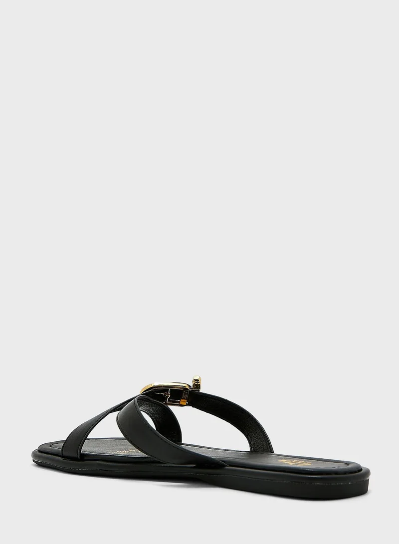 ELLA Crossover Strap Flat Sandals