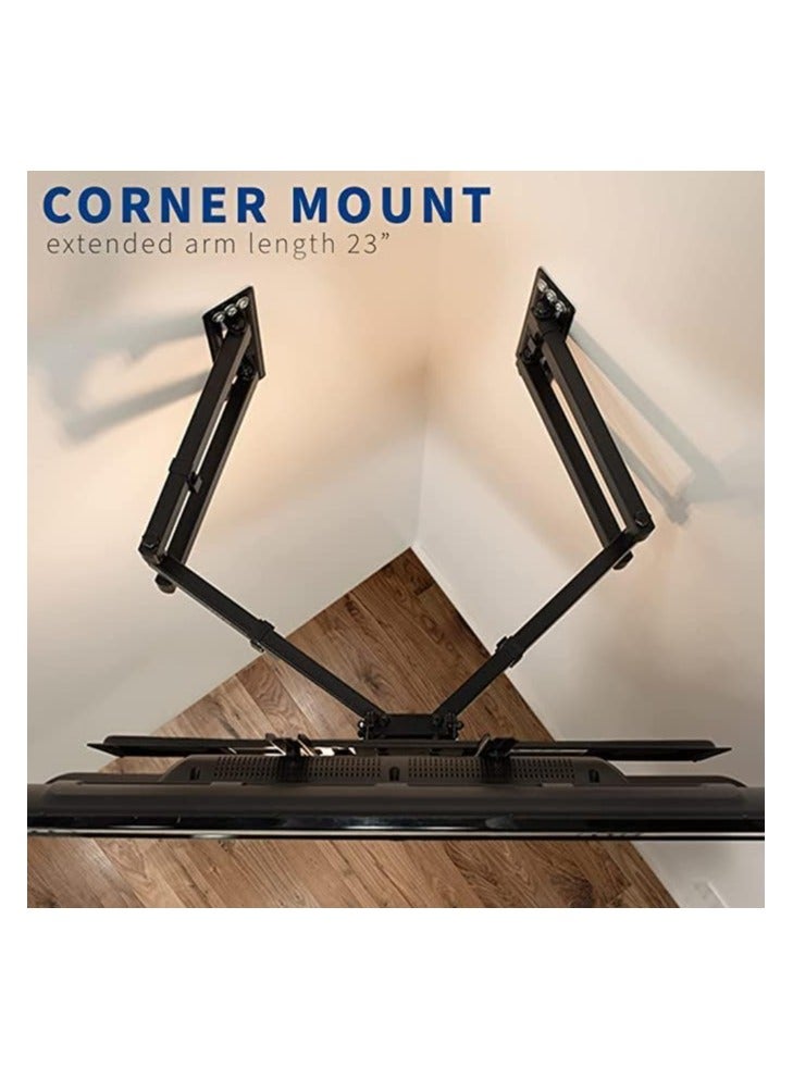 نيوستار حامل حائط للتلفزيون بزاوية كاملة الحركة للشاشات 32"-70" LED/LCD/منحنية، ذراع مزدوج قوي، VESA 600x400، يتحمل حتى 45 كجم/99 رطلاً – تصميم موفر للمساحة وسهل التركيب - Image 3