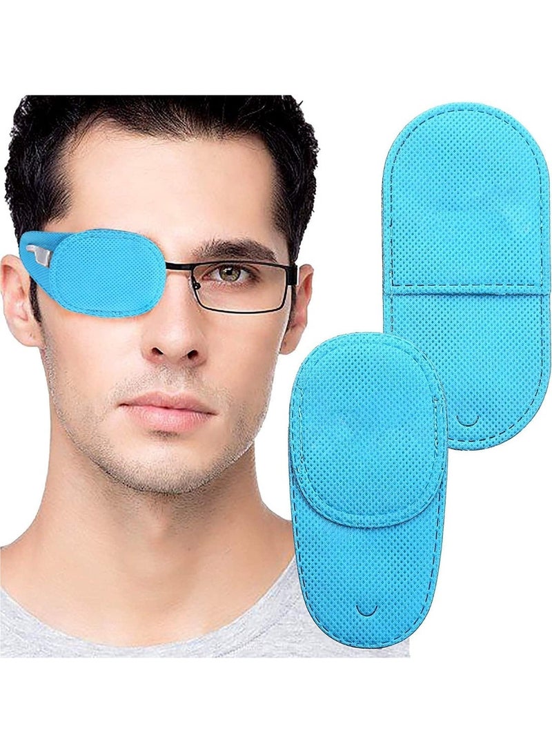12 Pcs Eye Patches for Adults Kids, Eye Patch for Glasses, Soft and Breathable, Lightweight and Easy to Carry, Easy to Use, for Lazy Eye Amblyopia Strabismus, for Left or Right Eye, Blue (Blue) - Image 1