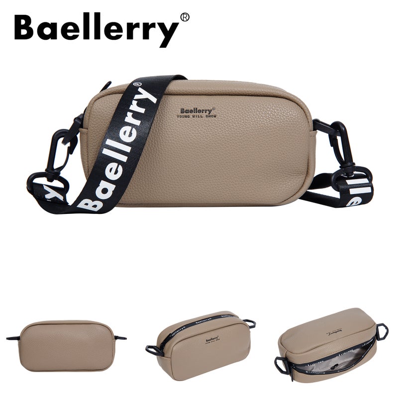 بايلليري حقيبة نسائية صغيرة مربعة جديدة من baellerry باللون الكاكي، مقاس 21*11*6.5 سم - Image 1