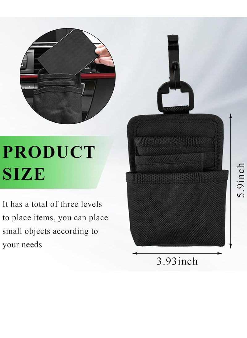 Car Air Vent Storage Bag, Lightweight Auto Vent Organizer with Charging Port, Universal Hanging Bag Case Organizer, Car Interior Storage Pocket Accessories for Most Vehicles (Black) - Image 2