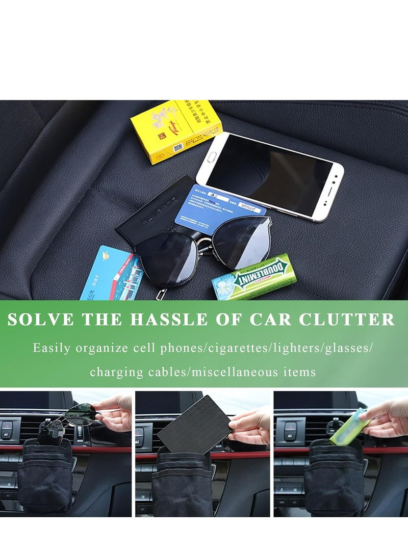 Car Air Vent Storage Bag, Lightweight Auto Vent Organizer with Charging Port, Universal Hanging Bag Case Organizer, Car Interior Storage Pocket Accessories for Most Vehicles (Black) - Image 4