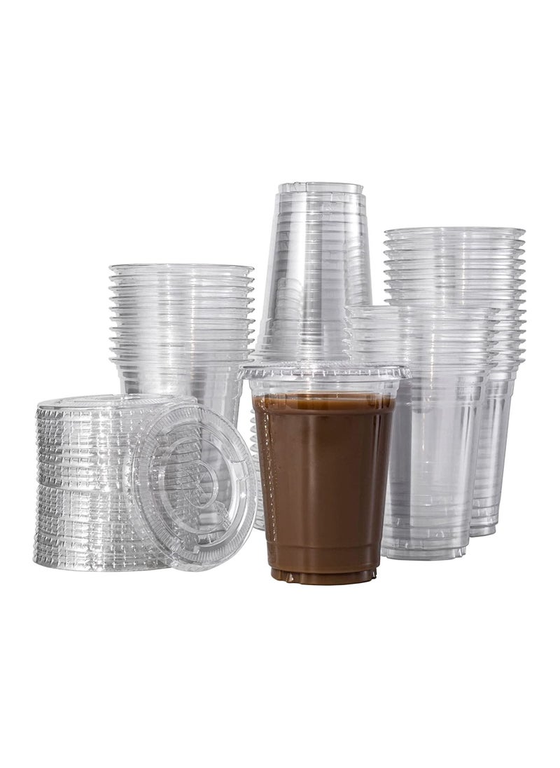 Generic 50 cups 16oz Clear Plastic Cups with lids  - Image 1