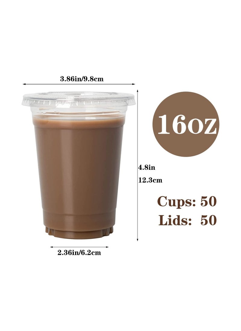 Generic 50 cups 16oz Clear Plastic Cups with lids  - Image 3