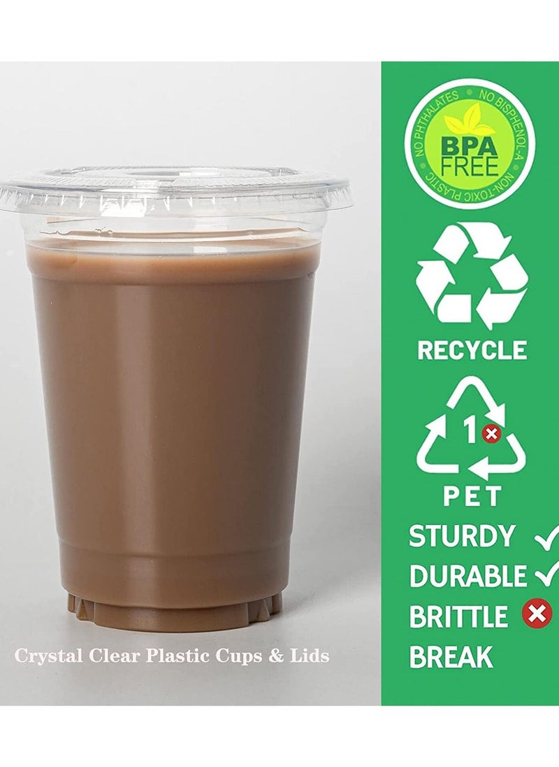 Generic 50 cups 16oz Clear Plastic Cups with lids  - Image 2
