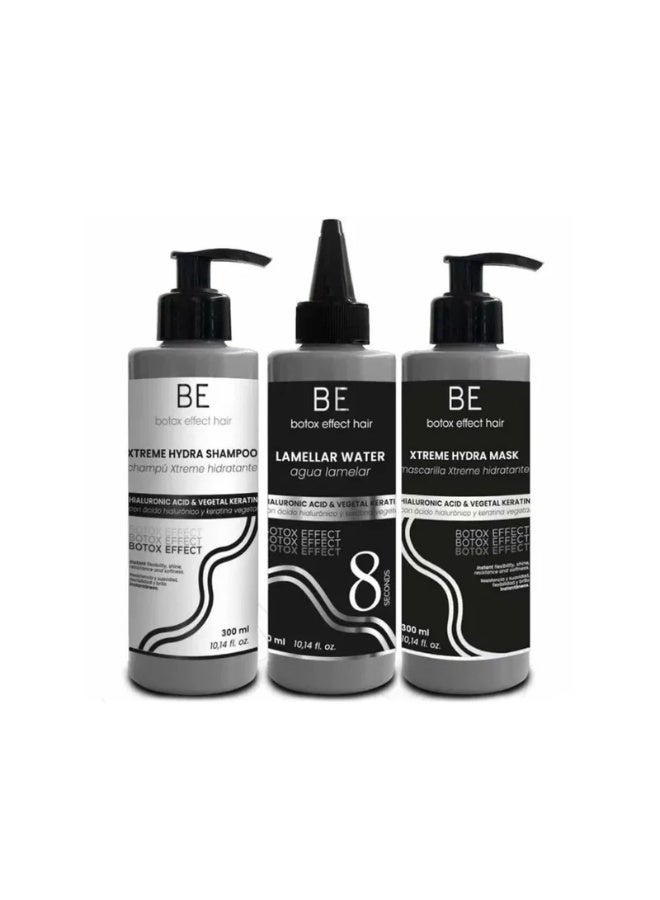 بى مجموعة العناية بالشعر Anea Techline BE 3x300ml Botox Effect شامبو وبلسم وقناع هيدرا - Image 1