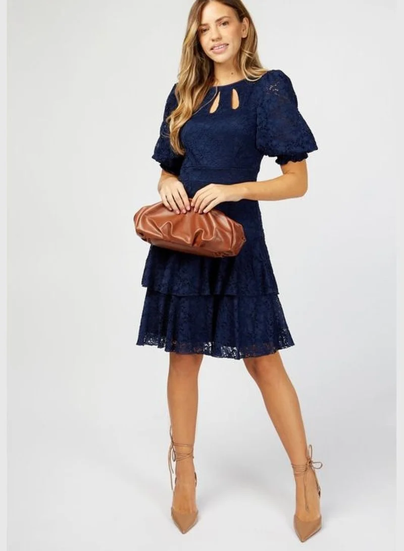 ليتل مسترس Little Mistress Navy Lace Tiered Mini