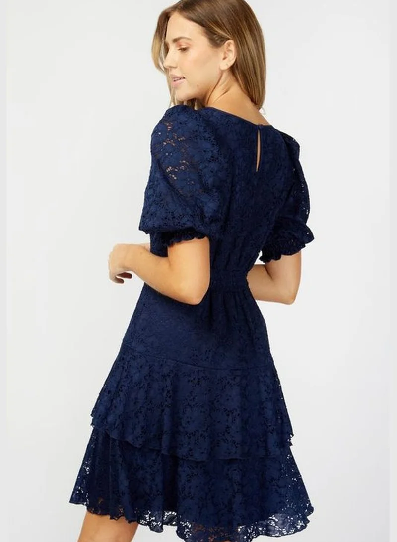 ليتل مسترس Little Mistress Navy Lace Tiered Mini