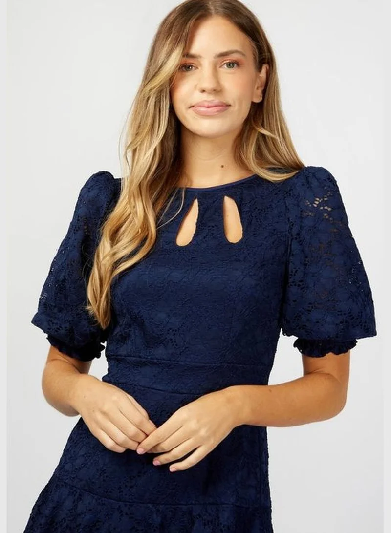 ليتل مسترس Little Mistress Navy Lace Tiered Mini