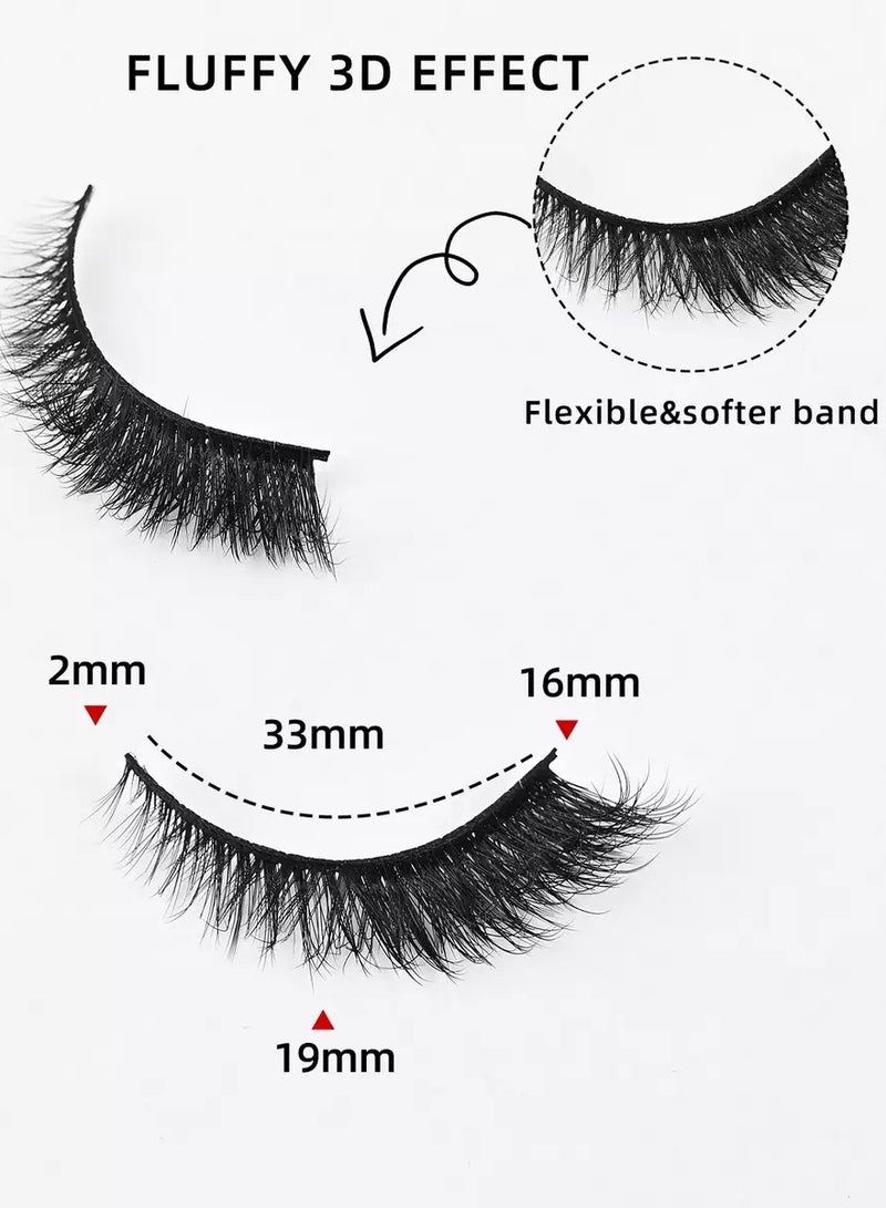 رموش ثعلب عين القطة المزيفة، رموش متعددة الطبقات، رموش ثلاثية الأبعاد، رموش ثعلب المنك الاصطناعية القابلة لإعادة الاستخدام، 10 أزواج - Image 2