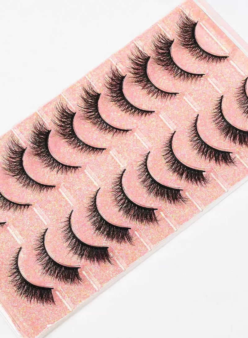 رموش ثعلب عين القطة المزيفة، رموش متعددة الطبقات، رموش ثلاثية الأبعاد، رموش ثعلب المنك الاصطناعية القابلة لإعادة الاستخدام، 10 أزواج - Image 4