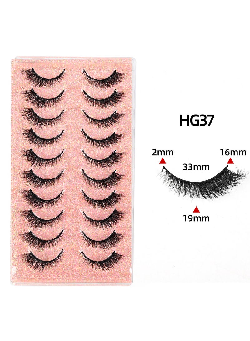 رموش ثعلب عين القطة المزيفة، رموش متعددة الطبقات، رموش ثلاثية الأبعاد، رموش ثعلب المنك الاصطناعية القابلة لإعادة الاستخدام، 10 أزواج - Image 5