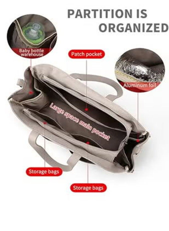 حقيبة حفاضات متعددة الوظائف مع وسادة تغيير - سعة كبيرة للأمهات، مقاومة للماء، وحقيبة مثالية للوالدين دائمي التنقل - Image 3