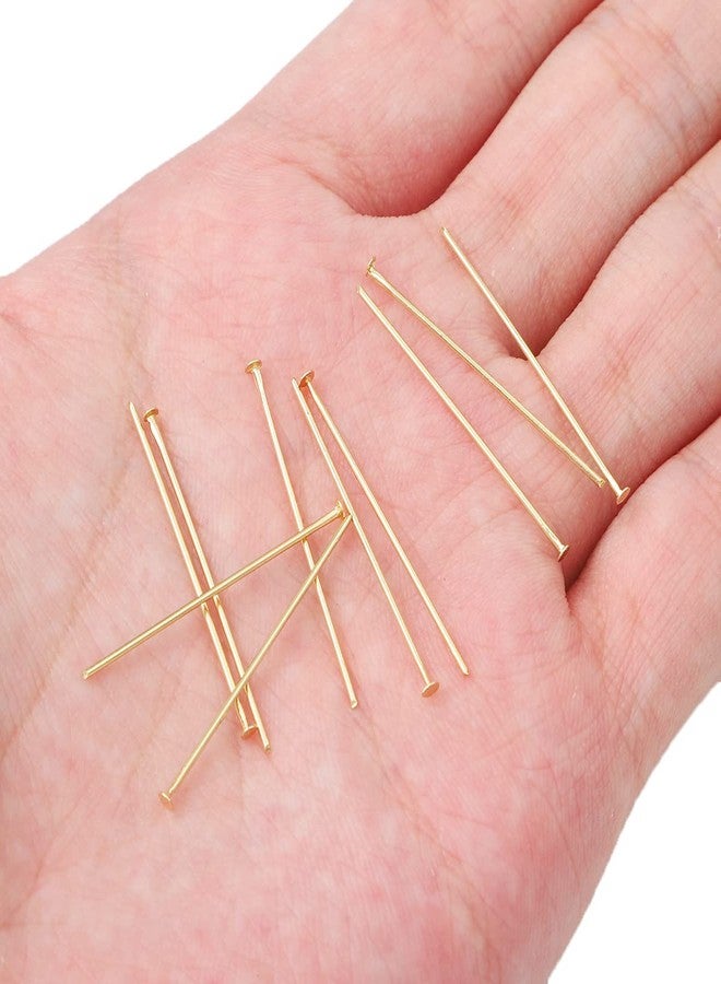 BEADIA 14K Gold Plated Flat Head Pins Non Tarnish 30mm 200pcs for Jewelry Making Findings - Image 3