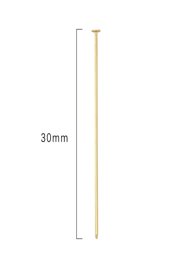 BEADIA 14K Gold Plated Flat Head Pins Non Tarnish 30mm 200pcs for Jewelry Making Findings - Image 2