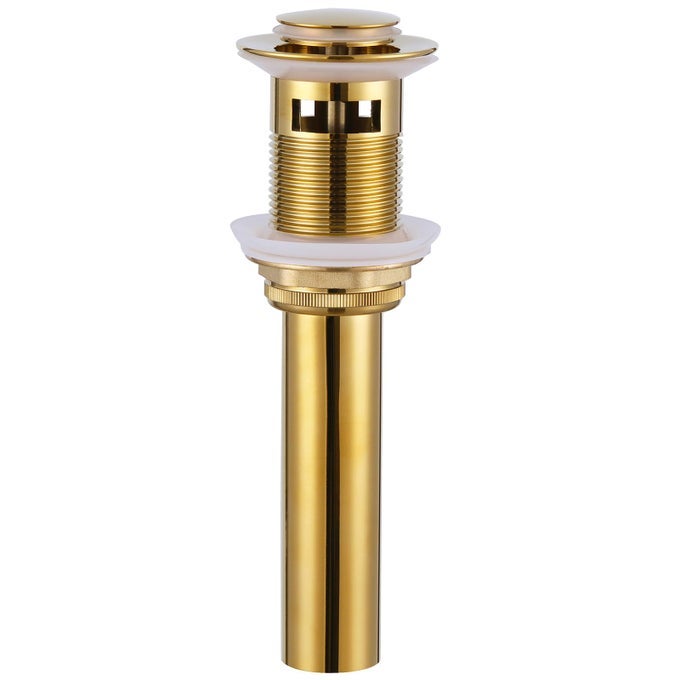 SINK DRAIN STOPPER BRASS BATHROOM SINK STOPPER REPLACEMENT POP UP DRAIN WITH OVERFLOW HOLE GOLD