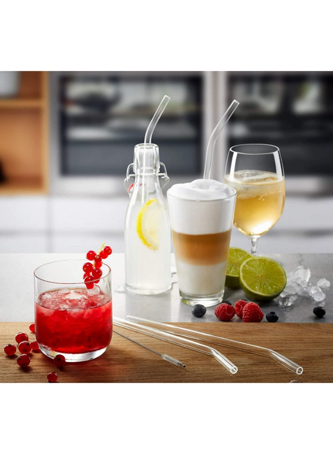 AL RAID 2-Piece Glass Straw Set With Brush Clear 2xStraws (23 cm), 1xCleaning Brush (8 cm) - Image 3