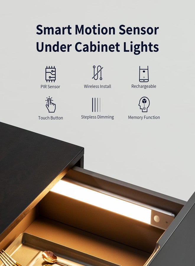 EZVALO 52LED Rechargeable Motion Sensor Under Cabinet Light for Kitchen, Wardrobe, Stairs, Bedroom, Hallway - Image 2