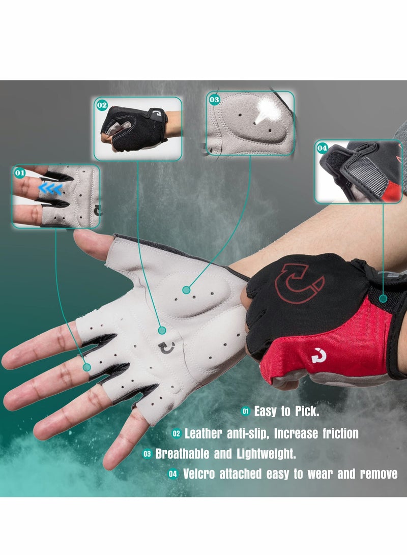 Y&D Cycling Gloves Bicycle Mountain Bike for Men Women Anti Slip Shock Absorbing Padded Breathable Half Finger Short Sports Accessories, XL - Image 2