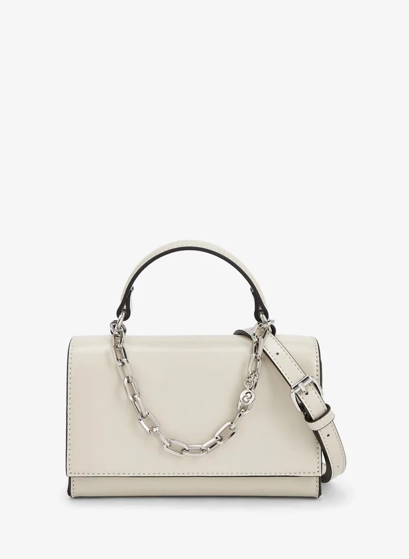 Solid Satchel Bag With Chain Detail