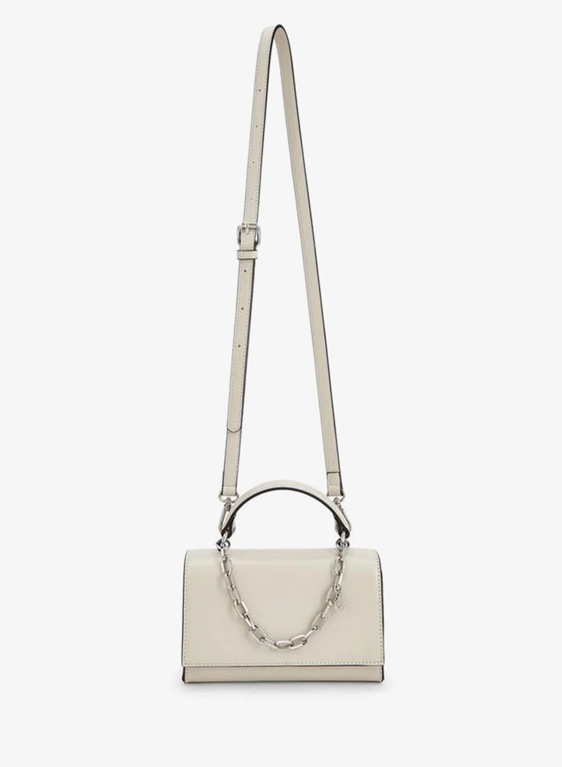 Celeste Solid Satchel Bag With Chain Detail