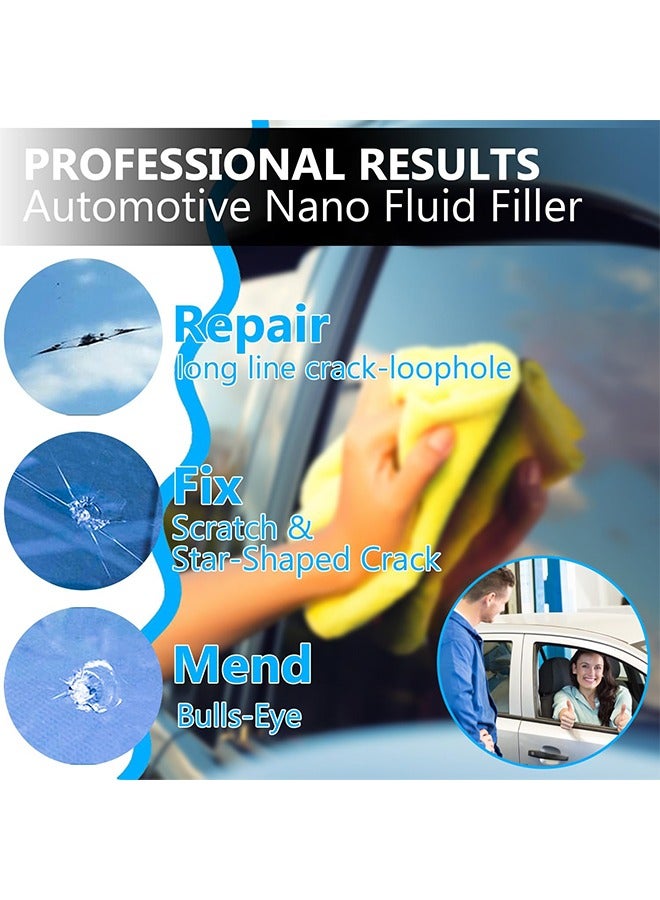 اتش واي طقم إصلاح الكراك الزجاج الأمامي ، ذهب شقوق نافذة السيارة سائل إصلاح الزجاج ، 2 زجاجات نانو زجاج الكراك إصلاح السائل إصلاح الزجاج الأمامي السريع للرقائق والشقوق ، عين الثور والكراك على شكل نجمة - Image 3