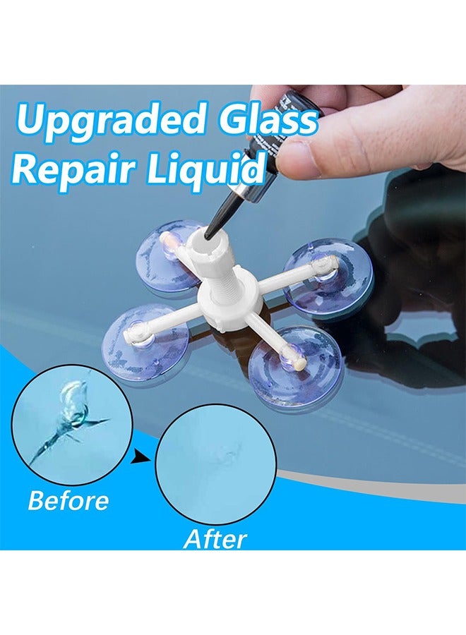 اتش واي طقم إصلاح الكراك الزجاج الأمامي ، ذهب شقوق نافذة السيارة سائل إصلاح الزجاج ، 2 زجاجات نانو زجاج الكراك إصلاح السائل إصلاح الزجاج الأمامي السريع للرقائق والشقوق ، عين الثور والكراك على شكل نجمة - Image 4