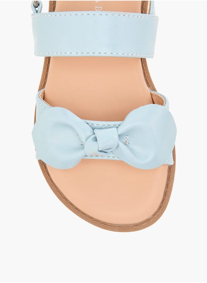Flora Bella By Shoexpress Girls Bow Applique Sandals With Hook And Loop Closure  - Image 3