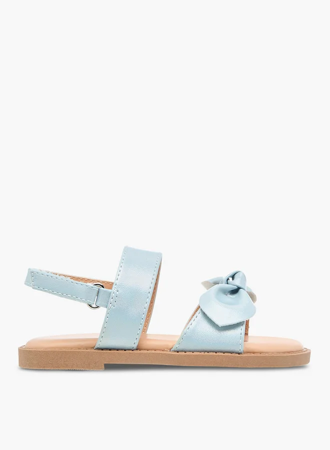 Flora Bella By Shoexpress Flora Bella Bow Applique Sandals With Hook And Loop Closure