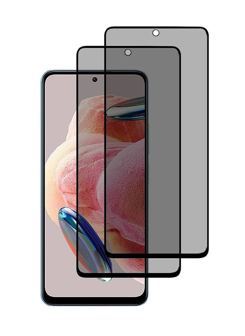 we3 2 Piece Tempered Glass Screen Protector Anti-Spy Privacy Designed For Xiaomi Redmi Note 12S Full Screen Coverage And Bubble Free - Image 1