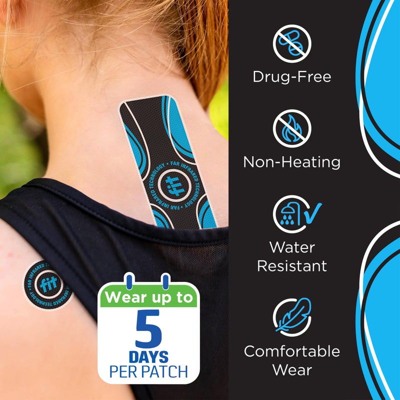 JointFlex FIT Therapy Far Infrared Universal Patch, Supports Continuous Active Mobility for Muscles & Joints, up to 5 Days/Patch, Water Resistant, Non-Heating, Drug-Free, 9-ct, 3 Rectangular/6 Round - Image 3