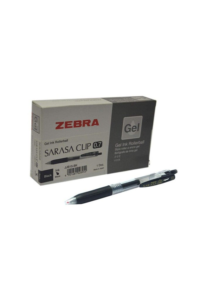 ZEBRA 10-Piece Sarasa Clip 0.7mm Black Ink Retractable Pen  - Image 1