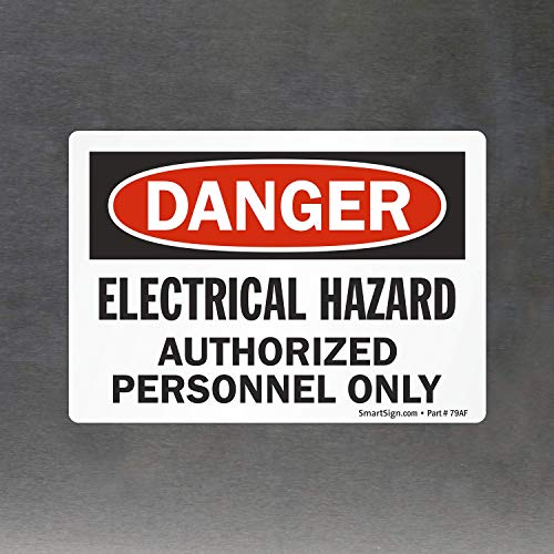 SmartSign - U9-1742-ND_3.5x5 "Danger - Electrical Hazard, Authorized Personnel Only" Label | 3.5" x 5" Laminated Vinyl Black/Red on White - Image 4