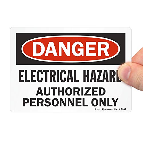 SmartSign - U9-1742-ND_3.5x5 "Danger - Electrical Hazard, Authorized Personnel Only" Label | 3.5" x 5" Laminated Vinyl Black/Red on White - Image 1