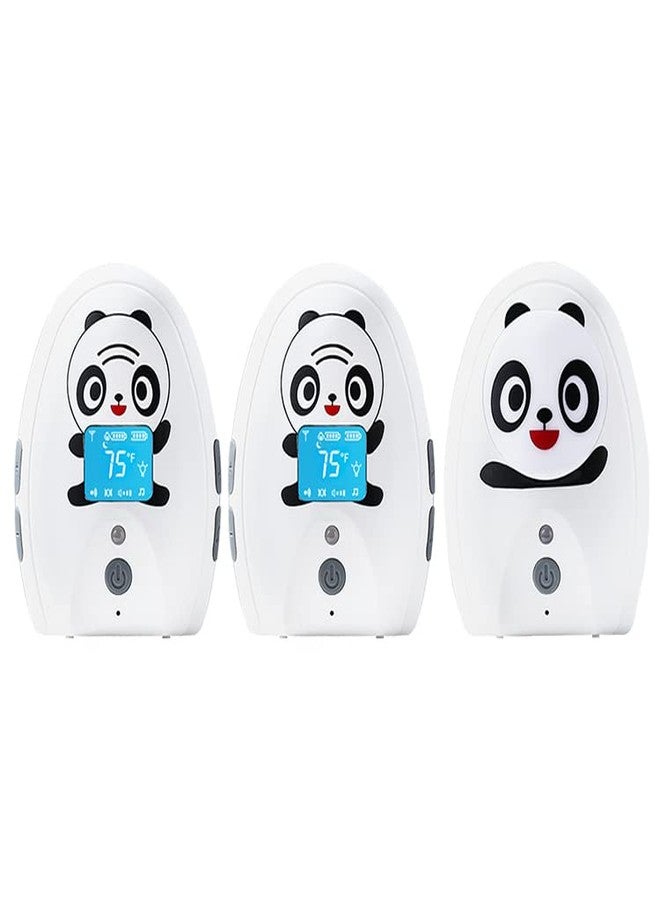 TimeFlys Audio Baby Monitor TimeFlys Twin Mustang Panda,Talk Back Intercom,Two Parent Units, Long Range up to 1000 ft,Temperature Monitoring and Warning,Lullabies,Rechargeable,Vibration,LCD Display,Night Light - Image 1