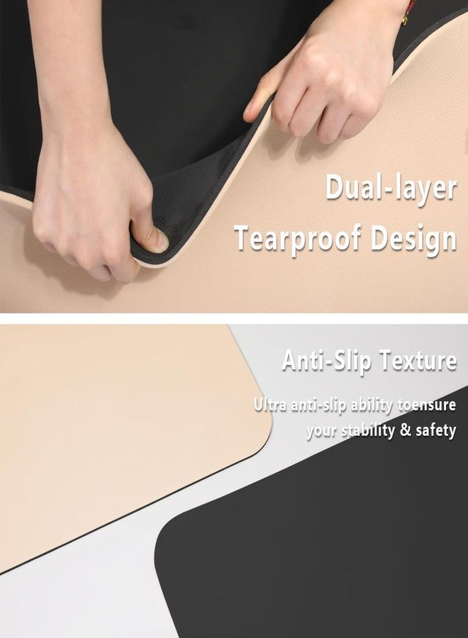 WUWAN Extra Wide Yoga Mat - 32" Non-Slip Thick 1/3 Inch POE Eco-Friendly Exercise Mat with Carrying Strap for Yoga, Pilates, Home Workouts, 72"L x 32"W x 1/3 Inch Thick (Milk coffee) - Image 4