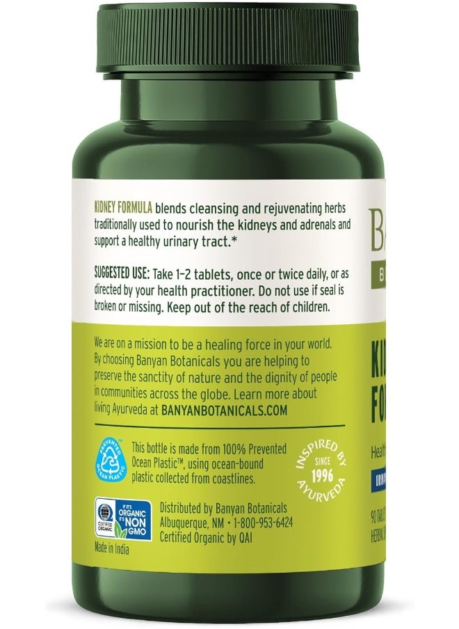 Banyan Botanicals - Kidney Formula, Organic Kidney Supplement With Gokshura, Rejuvenating Herbal Blend To Support Kidneys And Urinary Tract Balance, 90 Tablets - Image 1